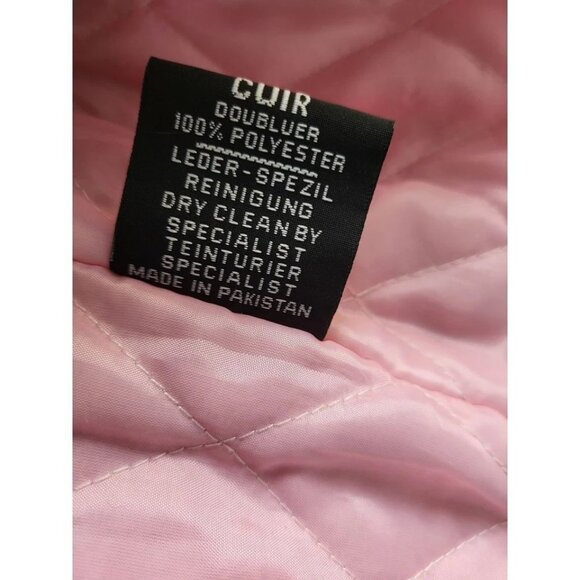 Fantastic Shaf Leather King Blush Pink Leather Jacket - Girls L - Picture 4 of 4